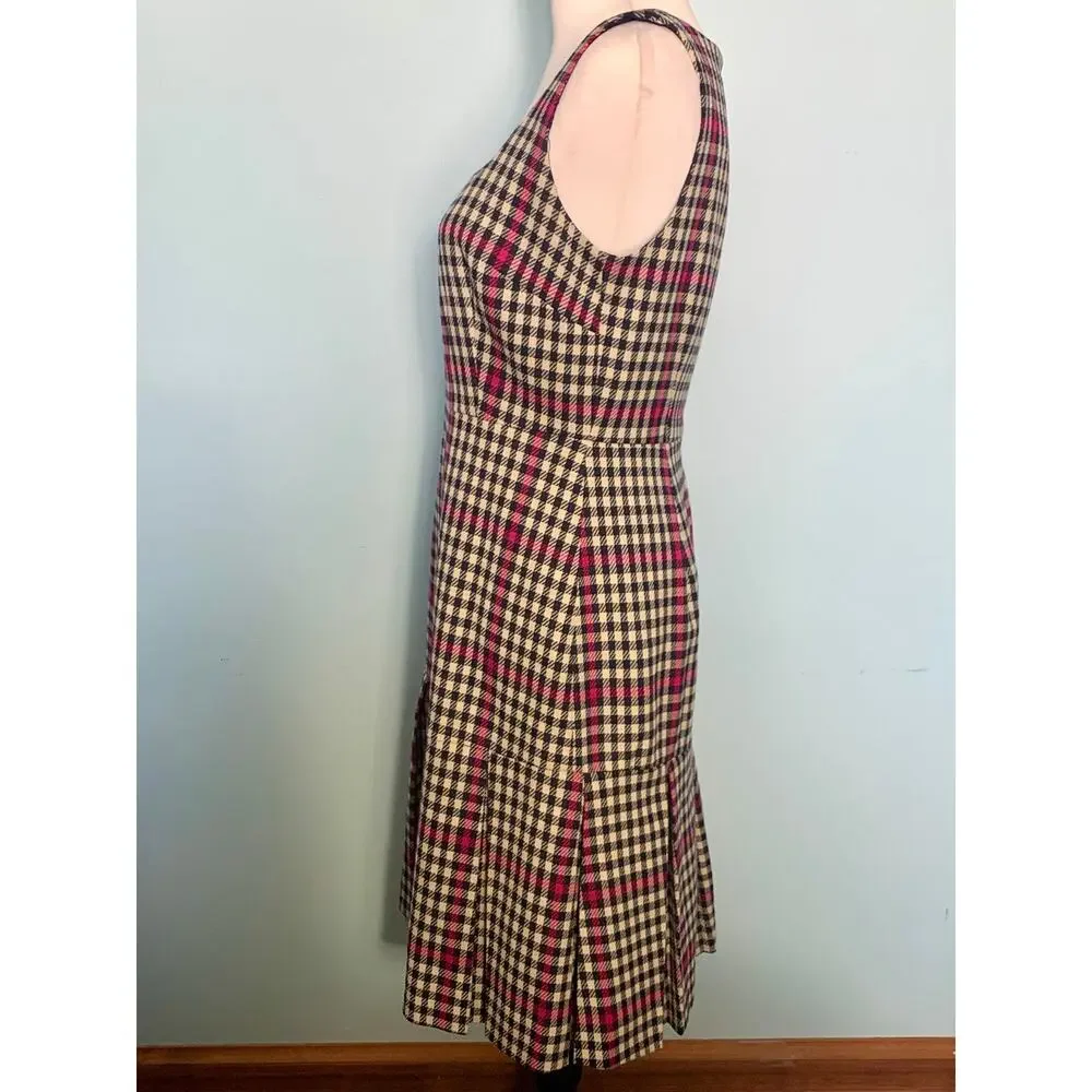 NWT J.Crew Scoopneck Fit Flare Dress in Herringbone Twill Size 4